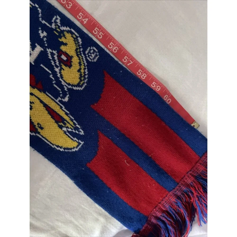 Kansas Jayhawks Knit Scarf Blue & Red With Fringes 57